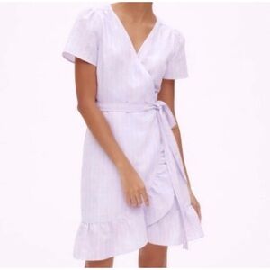 Gap Ruffle Wrap Dress in Linen (NWT)